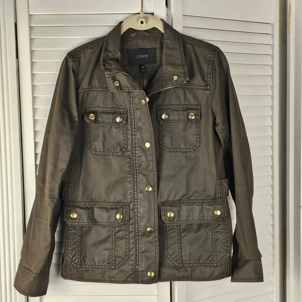 J Crew Womens Olive Downtown‎ Field Jacket XS Utility Coat
